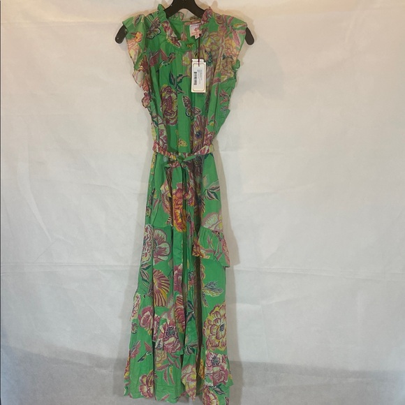 BANKANAN . NY . JAIPUR , Size LARGE , Green Floral Island Maxi Dress - Picture 11 of 17